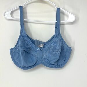 Lilyette Blue Lace Underwire Bra Womens 40D